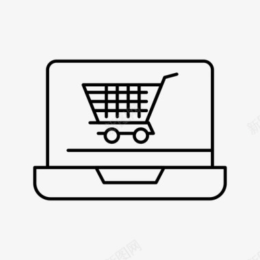 网上购物购物车笔记本电脑图标图标