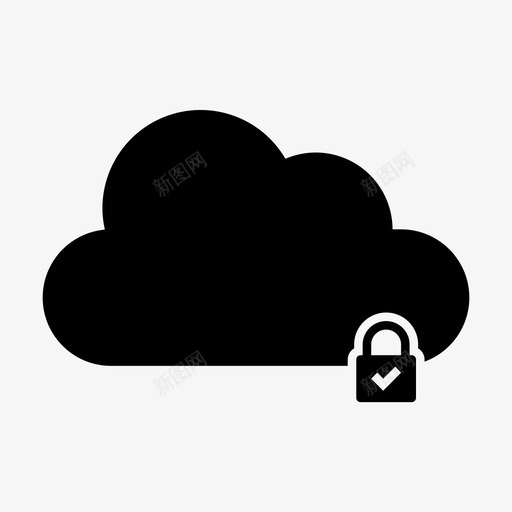 安全云锁定图标svg_新图网 https://ixintu.com 安全 私有 锁定