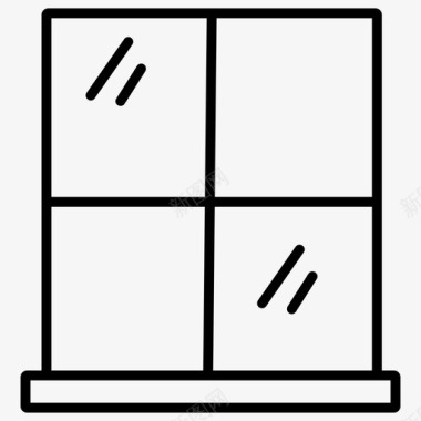 窗家具装饰1轮廓图标图标