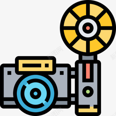 照相机照相机及附件4线颜色图标图标