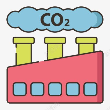 二氧化碳油气2线颜色图标图标