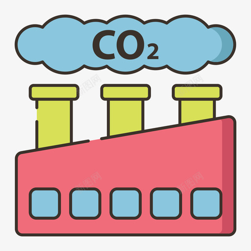 二氧化碳油气2线颜色图标svg_新图网 https://ixintu.com 二氧化碳 油气 颜色