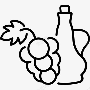 葡萄油芳香疗法瓶子图标图标