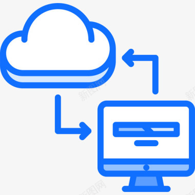 云计算云技术34蓝色图标图标