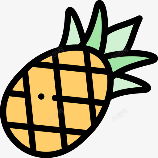 菠萝热带46线形颜色图标svg_新图网 https://ixintu.com 热带 线形 菠萝 颜色