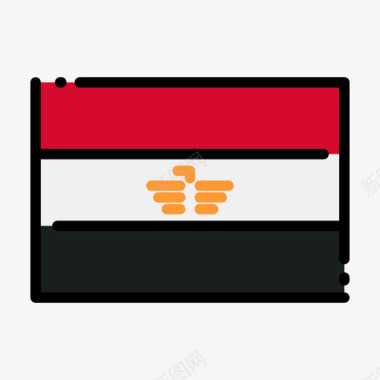 埃及国旗1线颜色图标图标