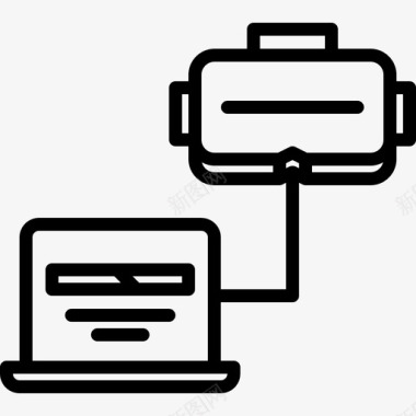 Vr眼镜虚拟现实89线性图标图标