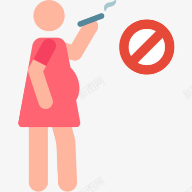 禁止吸烟孕妇16岁彩色图标图标