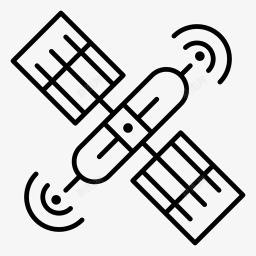 卫星互联网轨道图标svg_新图网 https://ixintu.com 互联网 卫星 太空 技术 轨道