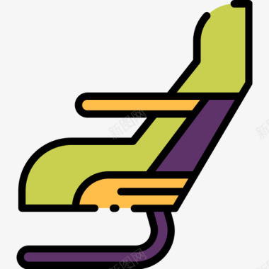座椅航空40线性颜色图标图标