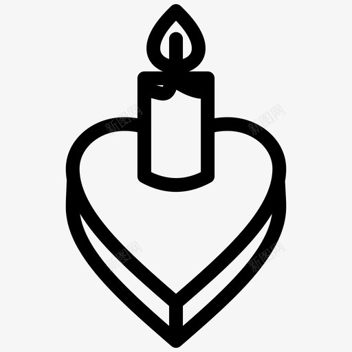 蜡烛蛋糕心形图标svg_新图网 https://ixintu.com 婚礼 婚礼和爱情加粗线条集186 心形 爱情 蛋糕 蜡烛
