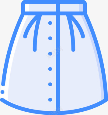 裙子时装和服装蓝色图标图标
