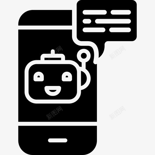 机器人人工智能52字形图标svg_新图网 https://ixintu.com 人工智能 字形 机器人