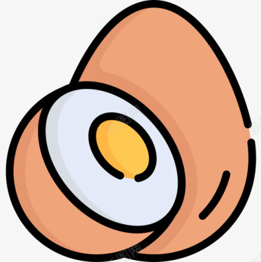 鸡蛋营养5原色图标图标