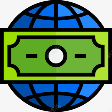 地球仪货币77线性颜色图标图标