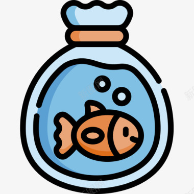 鱼宠物店58线性颜色图标图标