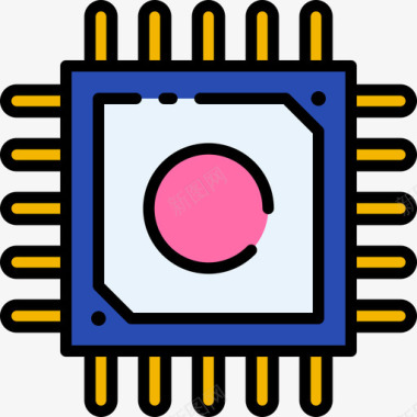 芯片技术99线性颜色图标图标