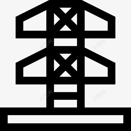电塔可持续能源23线性图标svg_新图网 https://ixintu.com 可持续能源23 电塔 线性
