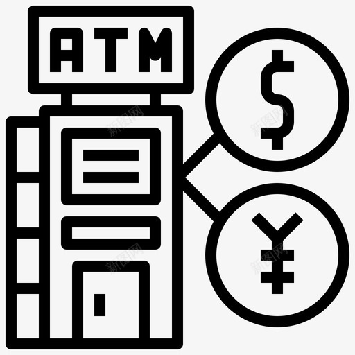 Atm加油站6直线图标svg_新图网 https://ixintu.com Atm 加油站6 直线