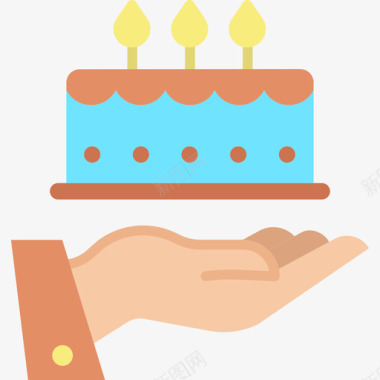 生日蛋糕聚会和庆祝19扁平图标图标