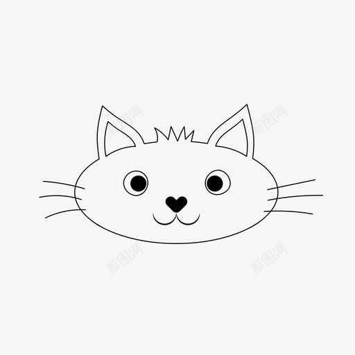 猫动物表情符号图标svg_新图网 https://ixintu.com 五 动物 小猫 猫 表情符号