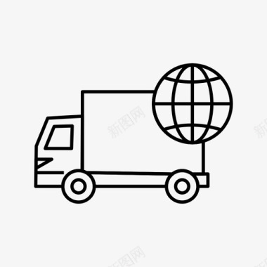 世界运输卡车商业卡车航运图标图标