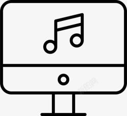 带音乐带音乐的显示屏音频监视器图标高清图片