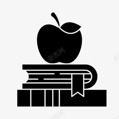 苹果和书教育学校图标图标