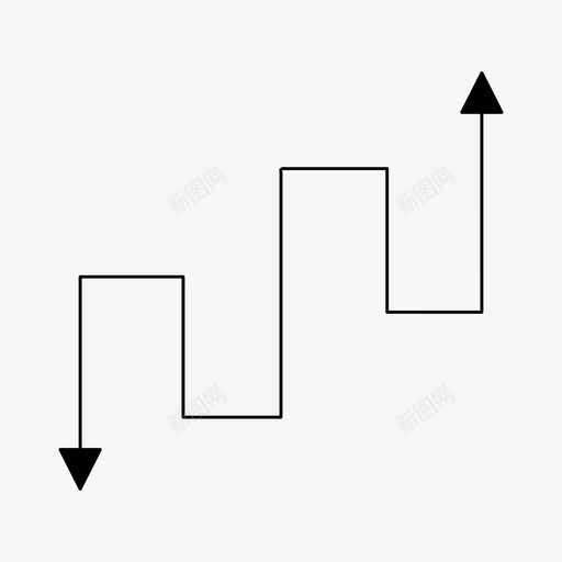 步进箭头方向图标svg_新图网 https://ixintu.com 加粗 双头 方向 步进 箭头 细线