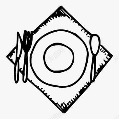 餐桌布置餐具厨房图标图标
