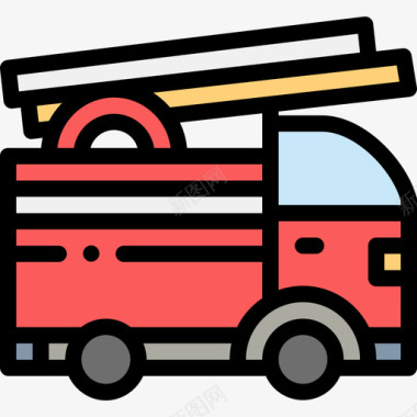 消防车公共服务线性颜色图标图标