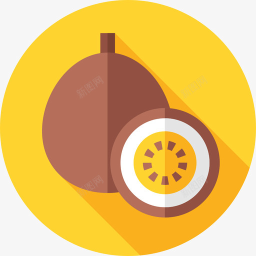 PassionFruitfruitsandvegetables37flat图标svg_新图网 https://ixintu.com Fruit Passion and flat fruits vegetables