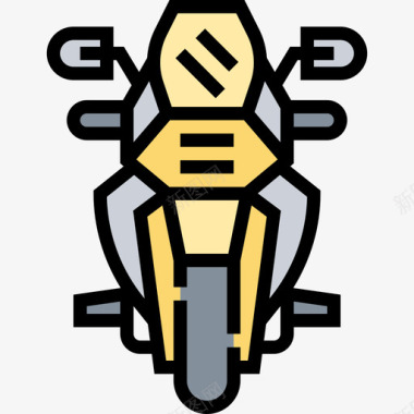 摩托车摩托车运动4线性颜色图标图标