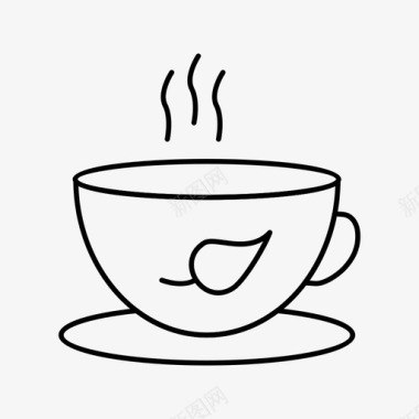 草药饮料热的茶图标图标