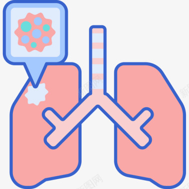 肺癌健康50线性颜色图标图标