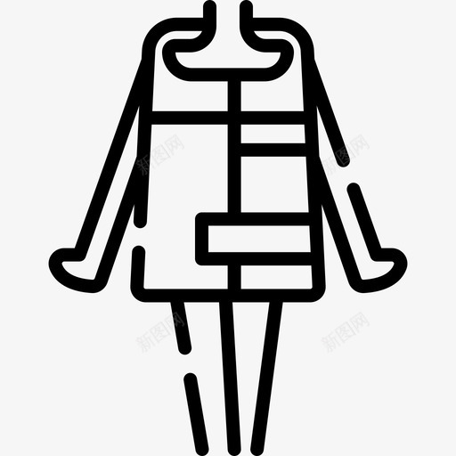 连衣裙时装6直线型图标svg_新图网 https://ixintu.com 时装设计6 直线型 连衣裙