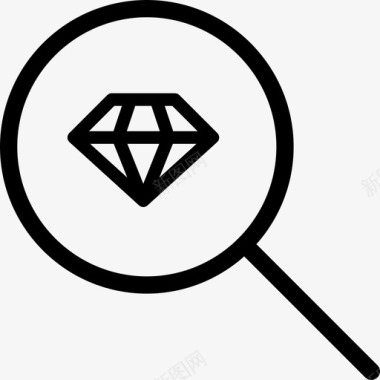 找到钻石玻璃放大镜图标图标