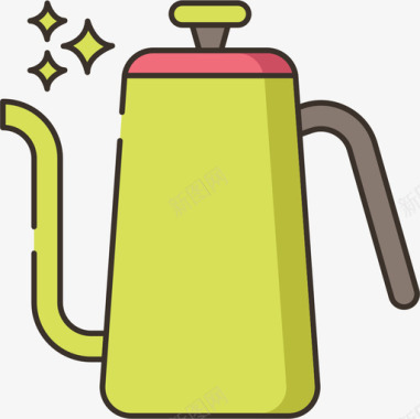 水壶咖啡62线性颜色图标图标