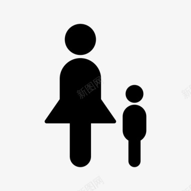 母子家庭单亲图标图标