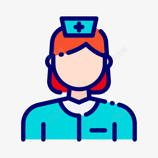 护士劳动节4线性颜色图标svg_新图网 https://ixintu.com 劳动节 护士 线性 颜色