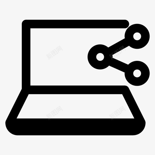 笔记本电脑共享互联网在线图标svg_新图网 https://ixintu.com 互联网 在线 技术 用户界面2 笔记本电脑共享