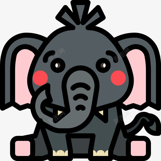 大象动物17线形颜色图标svg_新图网 https://ixintu.com 动物 大象 线形 颜色