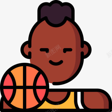 篮球运动员乔布斯7线条颜色图标图标