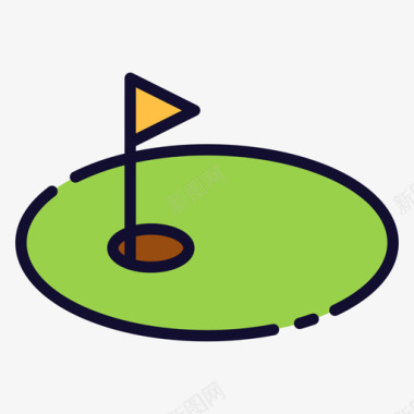 迷你高尔夫高尔夫49线性颜色图标图标