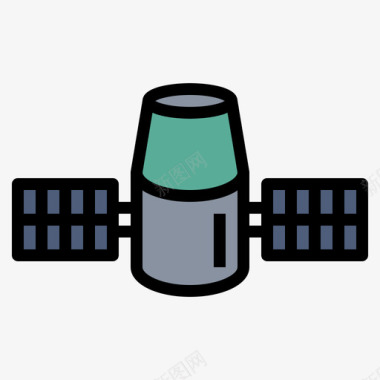 卫星卫星9线性颜色图标图标