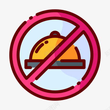 没有食物水上乐园7线性颜色图标图标
