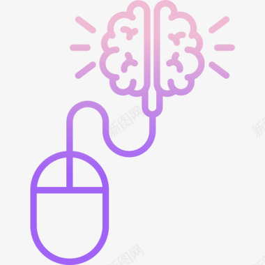 大脑人工智能53轮廓梯度图标图标