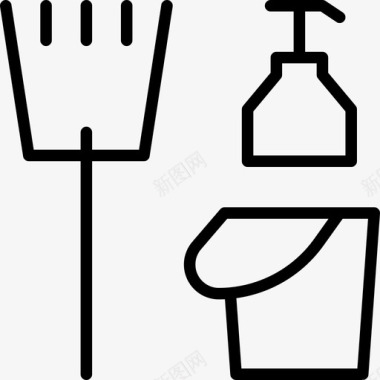 清洁刷子水桶图标图标