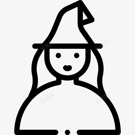 女巫万圣节服装派对8直系图标svg_新图网 https://ixintu.com 万圣节 女巫 服装 派对 直系