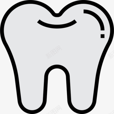 牙齿牙齿35线形颜色图标图标